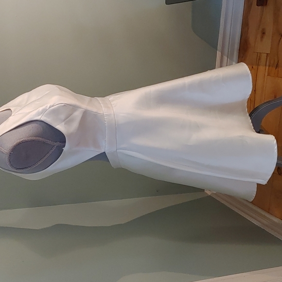 Ivory Backless Dress with A Line Skirt. Size Large - Picture 7 of 11